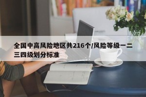 全国中高风险地区共216个/风险等级一二三四级划分标准